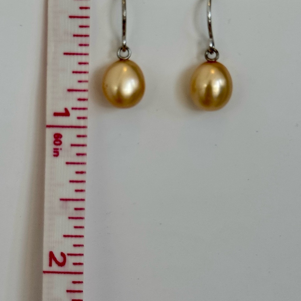 Gold Pearl Drop Earrings - Classic Women's Jewelry